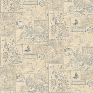 Mulberry Home Bohemian Travels‎ Indigo Wallpaper FG077 H10.0 11 yards